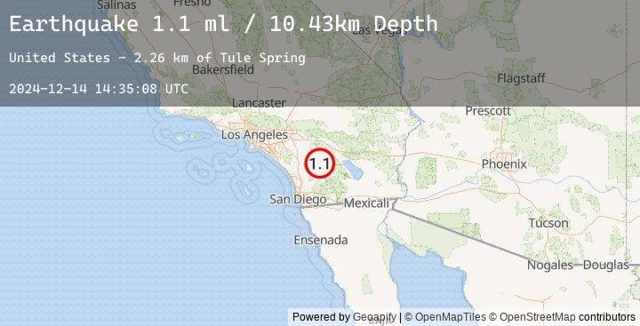 Map of 12 km SSE of Anza, CA