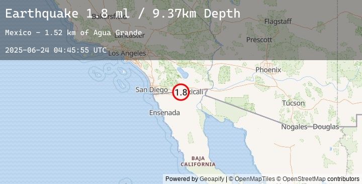 Map of 16 km SE of Ocotillo, CA