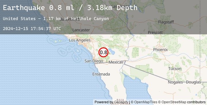 Map of 5 km W of Borrego Springs, CA