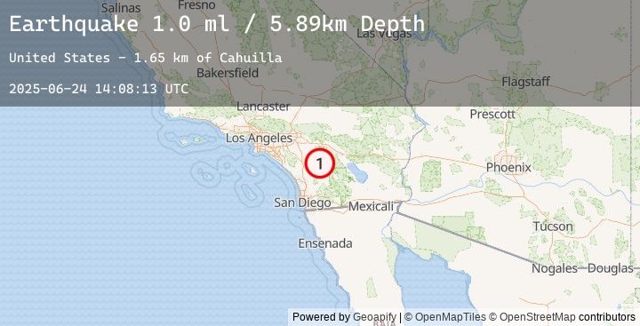 Map of 6 km WSW of Anza, CA