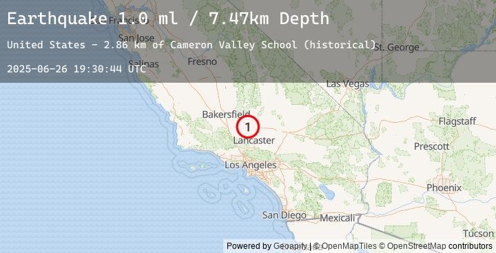 Map of 14 km W of Mojave, CA