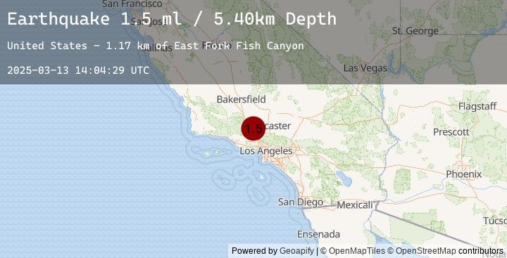 Map of 13 km N of Castaic, CA