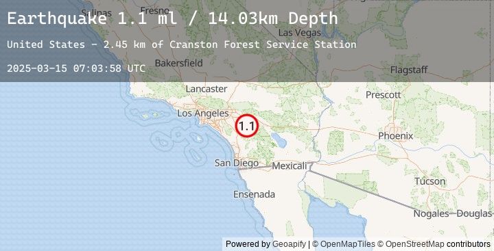 Map of 7 km ESE of Valle Vista, CA