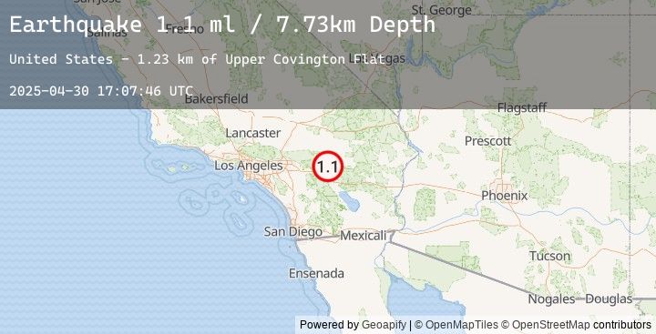 Map of 14 km S of Joshua Tree, CA