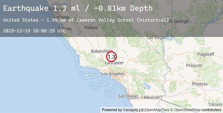Map of 13 km SE of Tehachapi, CA