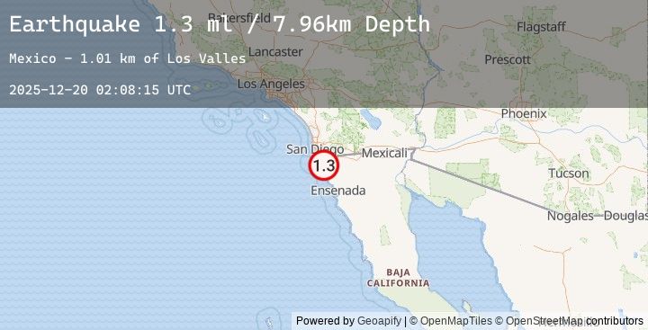 Map of 10 km NE of Rosarito, B.C., MX