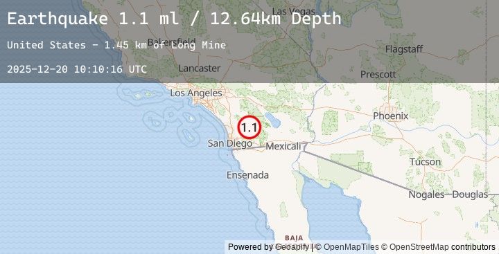 Map of 9 km NE of Julian, CA