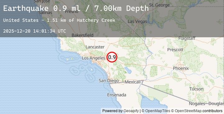 Map of 13 km NE of Yucaipa, CA