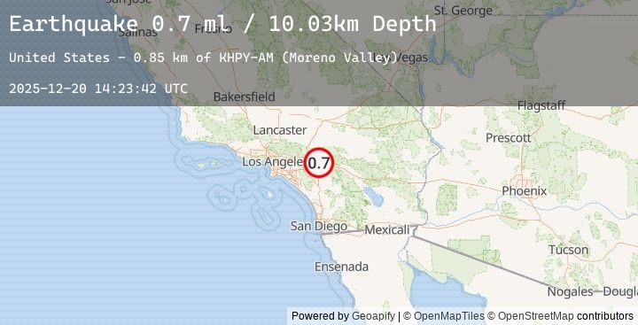 Map of 4 km SSE of Redlands, CA