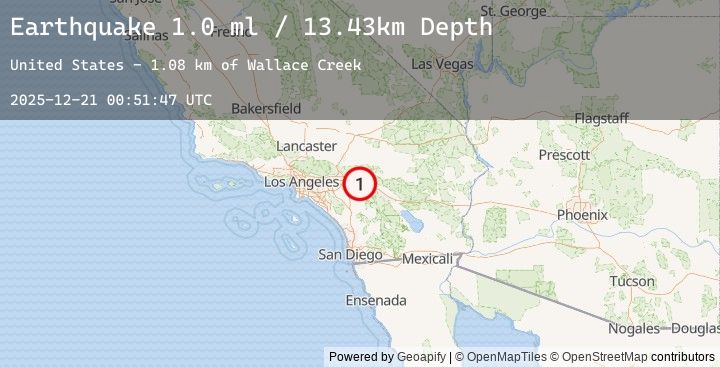 Map of 7 km ESE of Yucaipa, CA