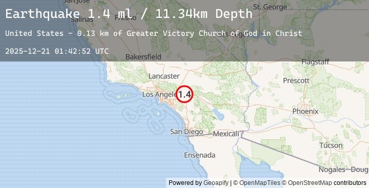 Map of 1 km NNE of Loma Linda, CA