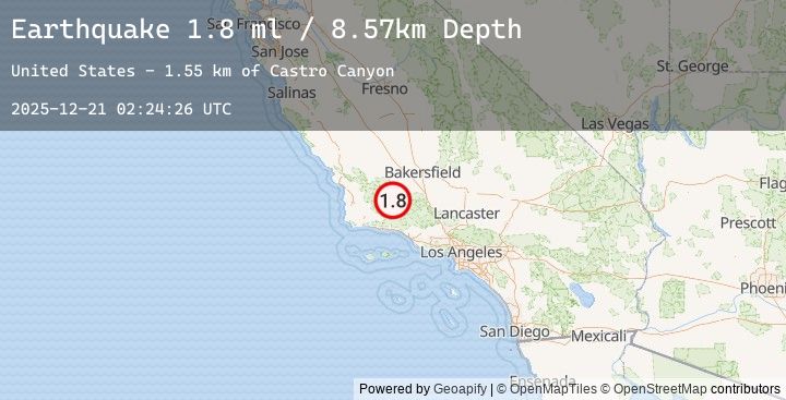 Map of 25 km SW of Maricopa, CA