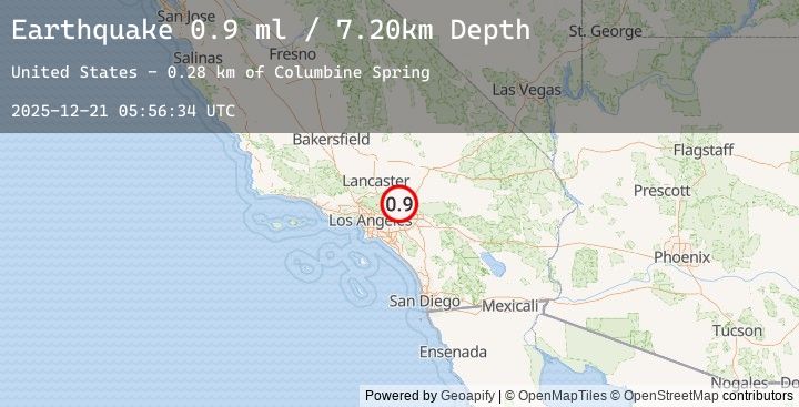 Map of 5 km SSW of Wrightwood, CA
