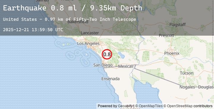 Map of 1 km N of Palomar Observatory, CA