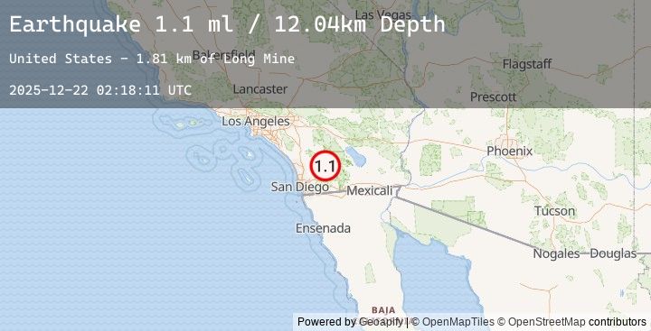 Map of 9 km NE of Julian, CA
