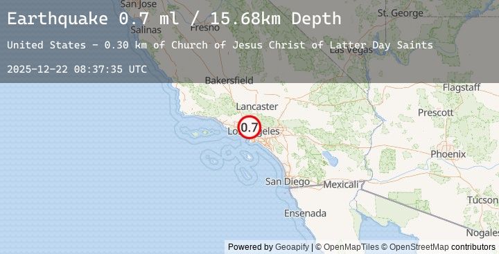 Map of 2 km SSE of North Hollywood, CA