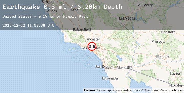 Map of 2 km WNW of Pasadena, CA