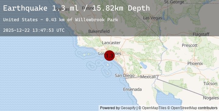 Map of 2 km WNW of Hollywood, CA