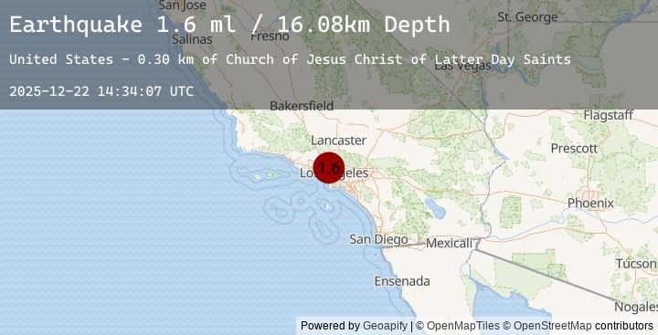 Map of 2 km NNW of Universal City, CA