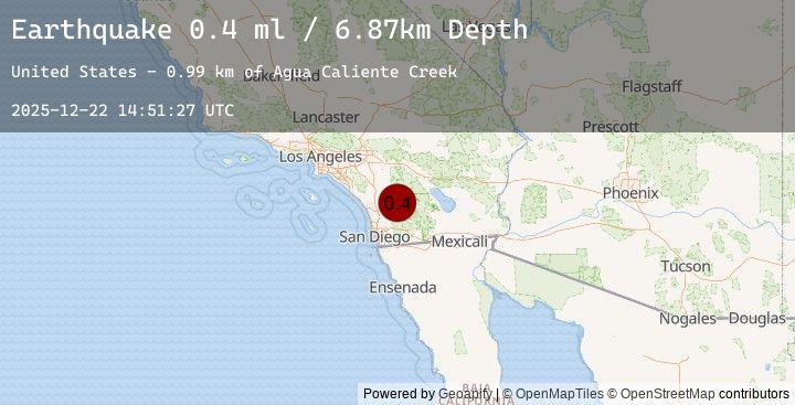 Map of 7 km NE of Lake Henshaw, CA