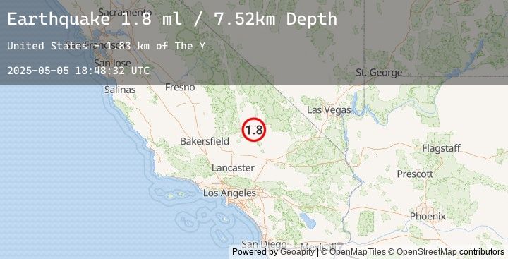 Map of 13 km SSW of Searles Valley, CA