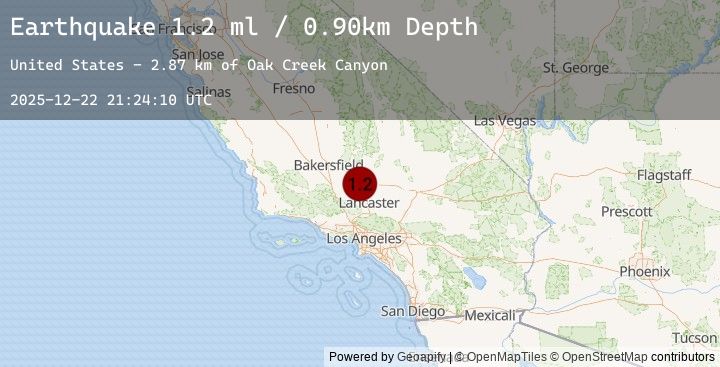 Map of 14 km W of Mojave, CA