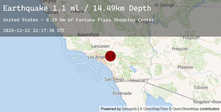 Map of 3 km ENE of Fontana, CA