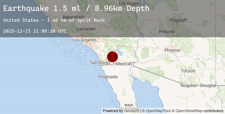 Map of 19 km SW of Ocotillo Wells, CA