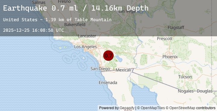 Map of 11 km ESE of Anza, CA