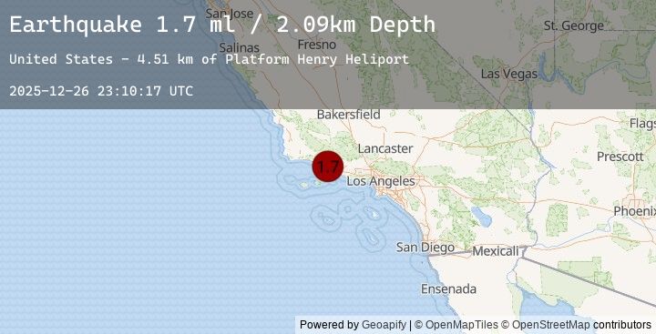 Map of 8 km S of Carpinteria, CA