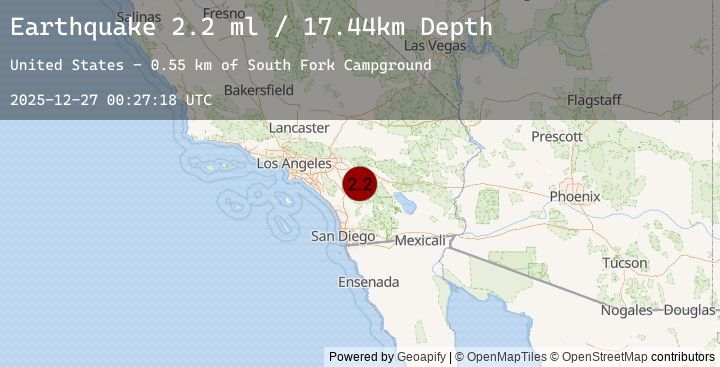 Map of 10 km SW of Idyllwild, CA