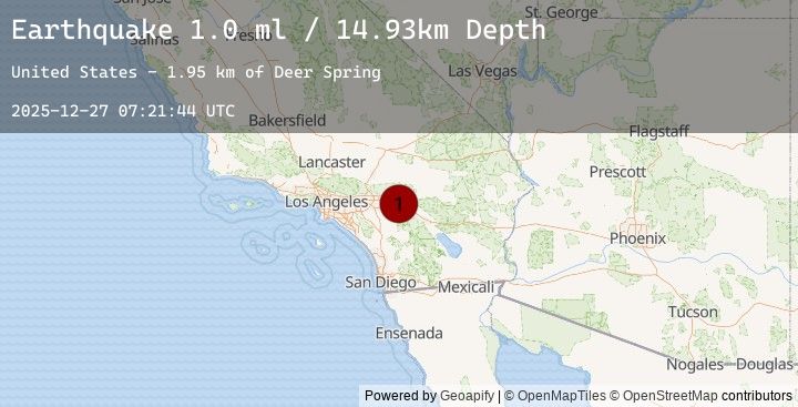 Map of 11 km N of Cabazon, CA