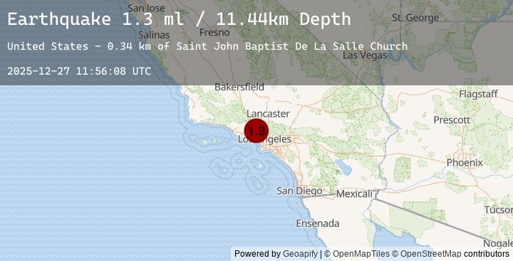 Map of 1 km SE of Granada Hills, CA