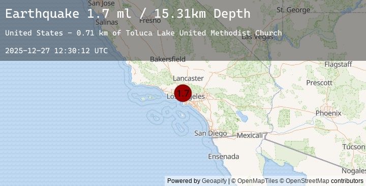 Map of 2 km ESE of North Hollywood, CA