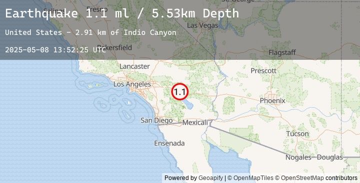 Map of 9 km NE of Indio, CA