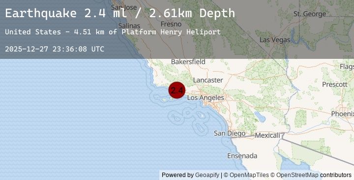 Map of 8 km S of Carpinteria, CA
