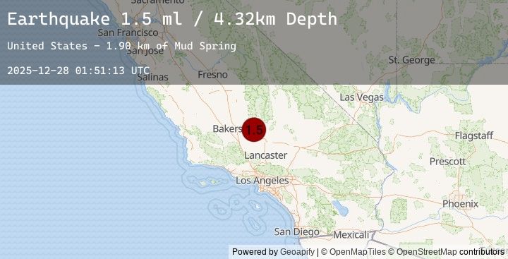 Map of 24 km N of Tehachapi, CA