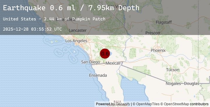 Map of 12 km NNE of Ocotillo Wells, CA