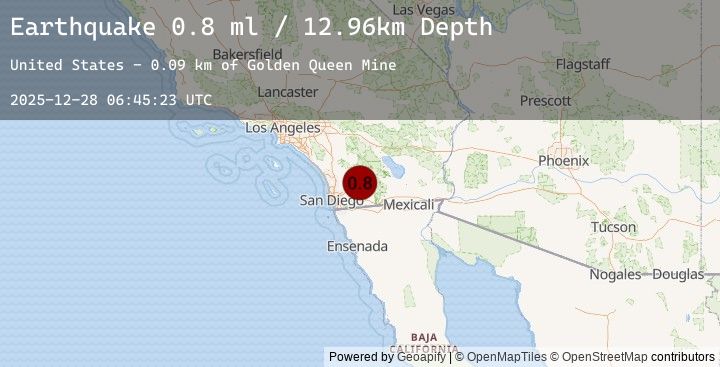 Map of 8 km SE of Julian, CA