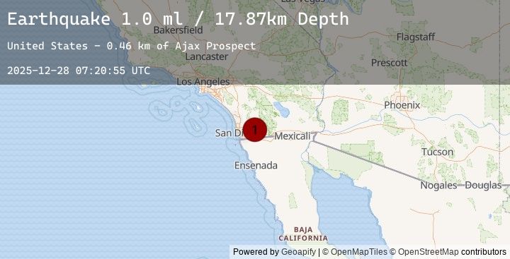 Map of 10 km WSW of Pine Valley, CA
