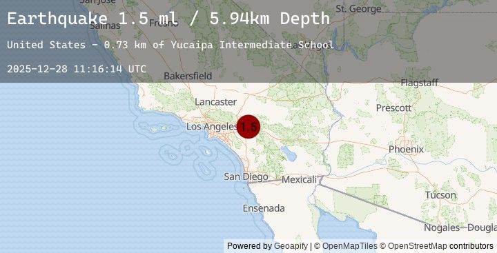 Map of 4 km WNW of Yucaipa, CA