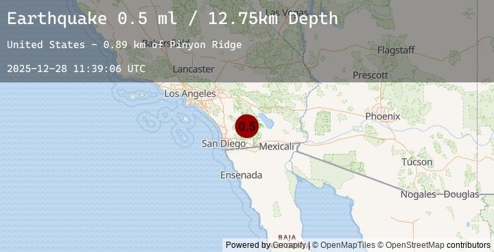 Map of 9 km SSW of Borrego Springs, CA