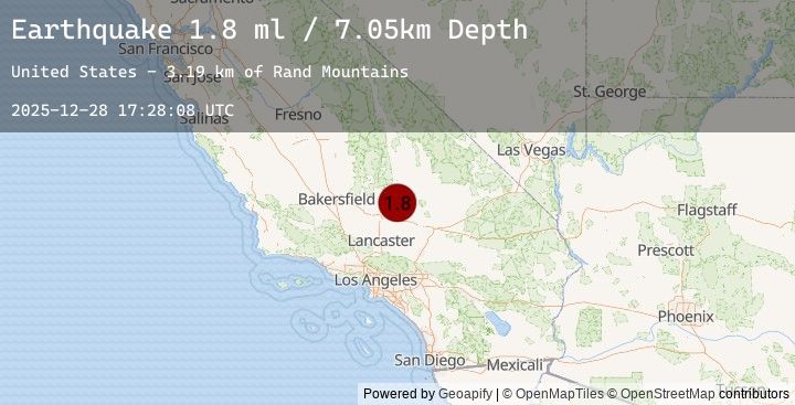 Map of 17 km WSW of Johannesburg, CA
