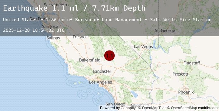 Map of 8 km ENE of Ridgecrest, CA