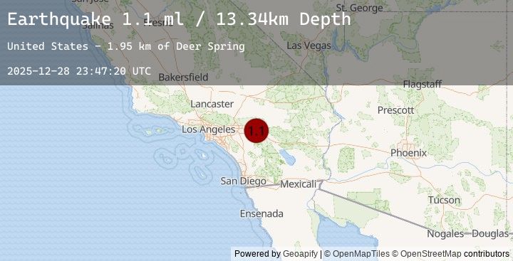 Map of 11 km NNE of Cabazon, CA