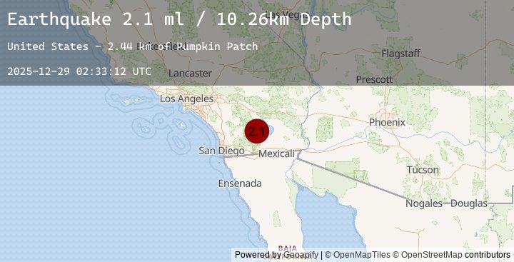 Map of 10 km NNE of Ocotillo Wells, CA