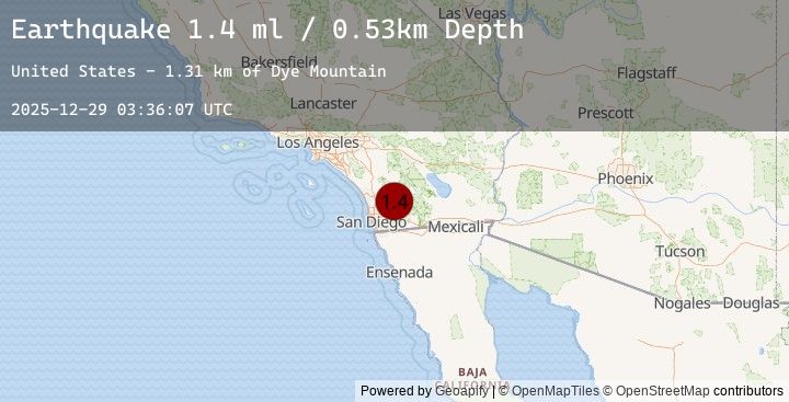 Map of 11 km NW of Julian, CA