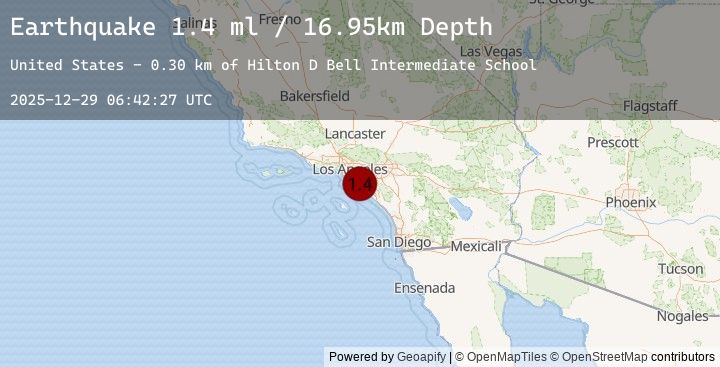 Map of 3 km SSW of Baldwin Hills, CA
