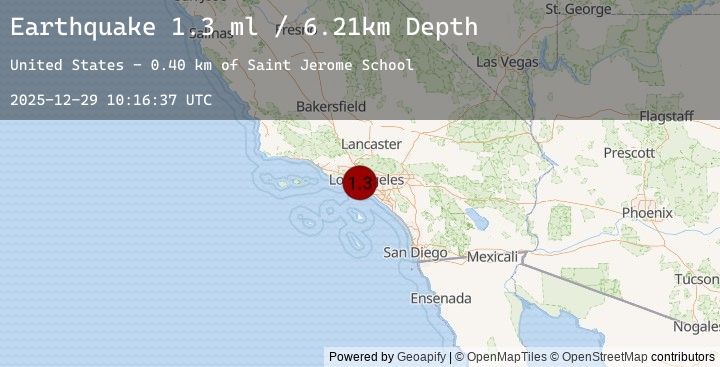 Map of 3 km SSW of Baldwin Hills, CA