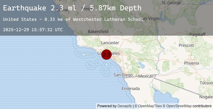 Map of 4 km SSW of Baldwin Hills, CA